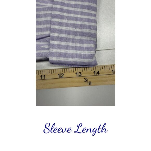 Liz Claiborne Shirt Women's, Size Small, Chic Linen-Blend Striped - Picture 7 of 7